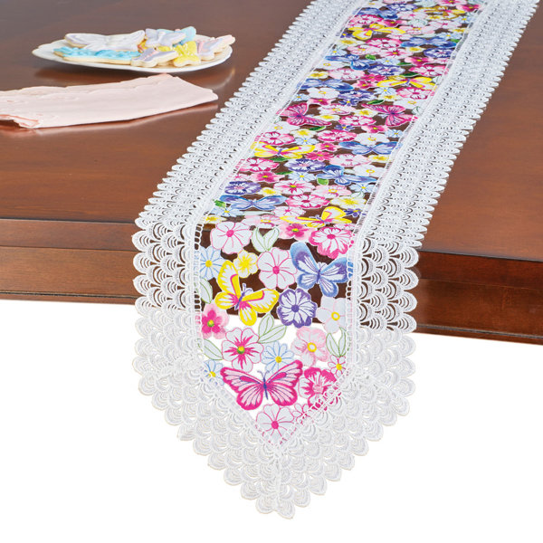 Rosalind Wheeler Hudson Yards Rectangular Floral Polyester Table Runner Wayfair